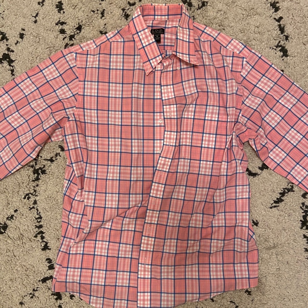 New Jos A Bank plaid button down shirt